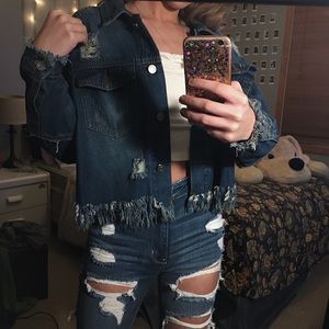 Brand New Distressed Jean Jacket